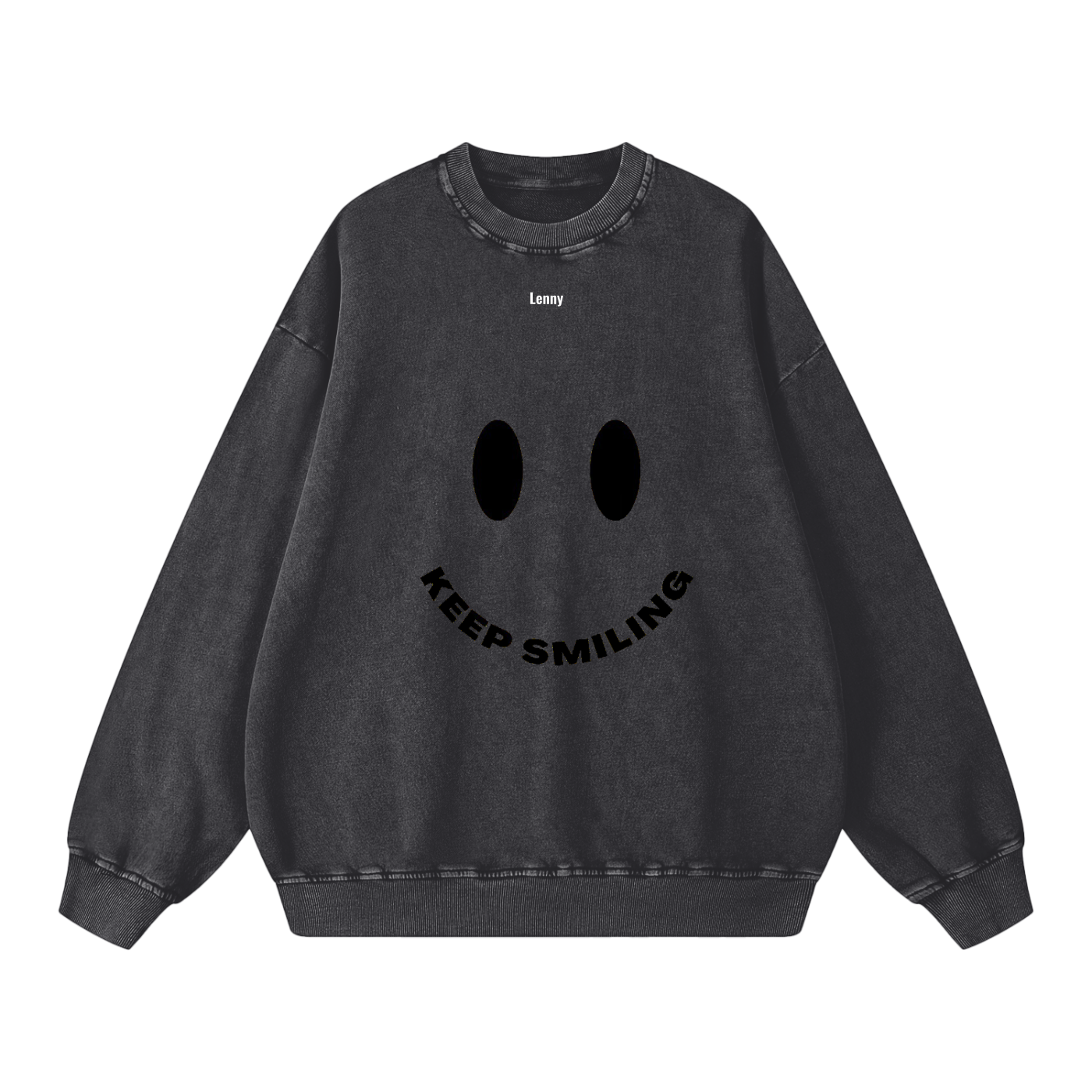 Snow Washed Keep Smiling Oversized Sweatshirt
