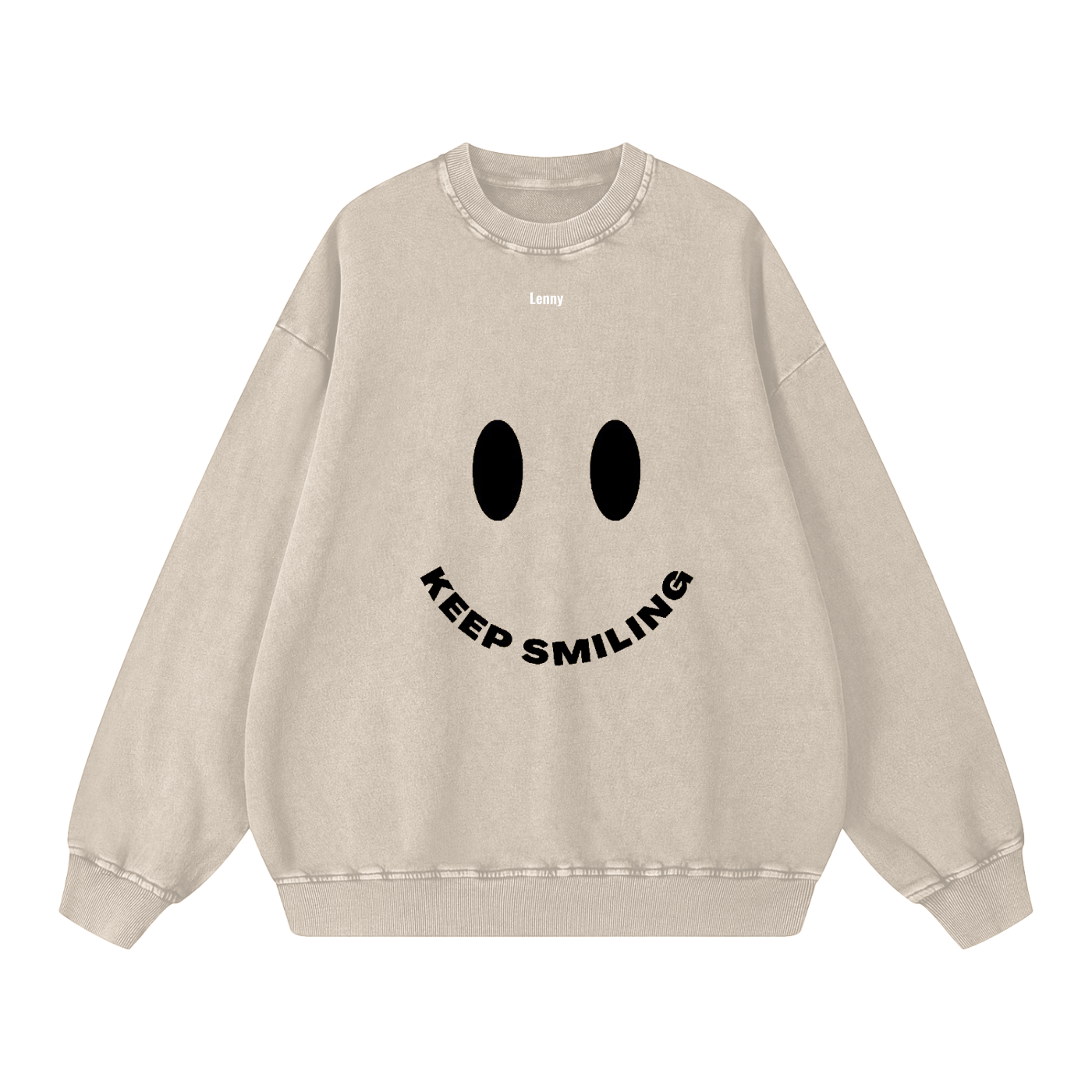 Snow Washed Keep Smiling Oversized Sweatshirt