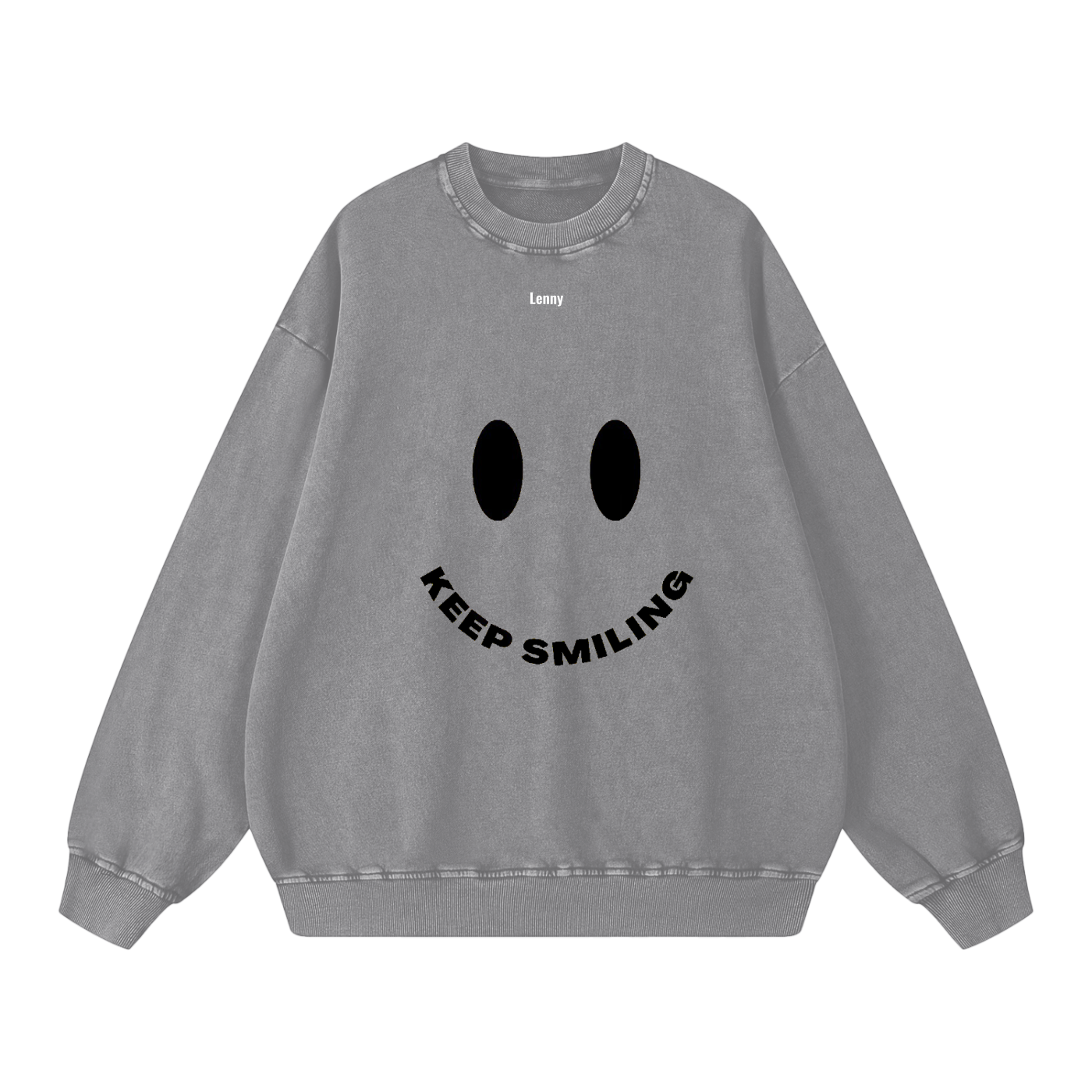 Snow Washed Keep Smiling Oversized Sweatshirt