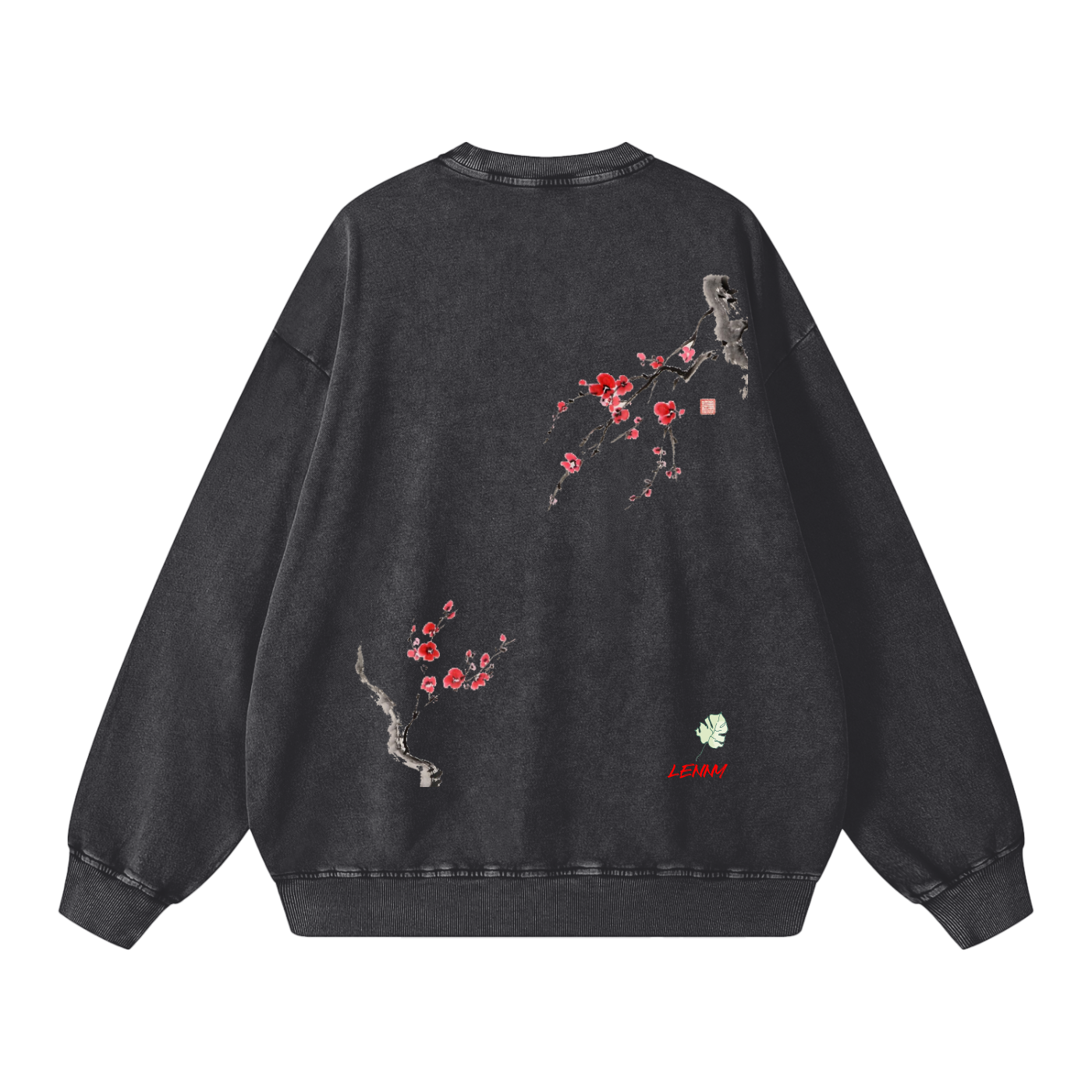 Snow Washed Keep Smiling Oversized Sweatshirt