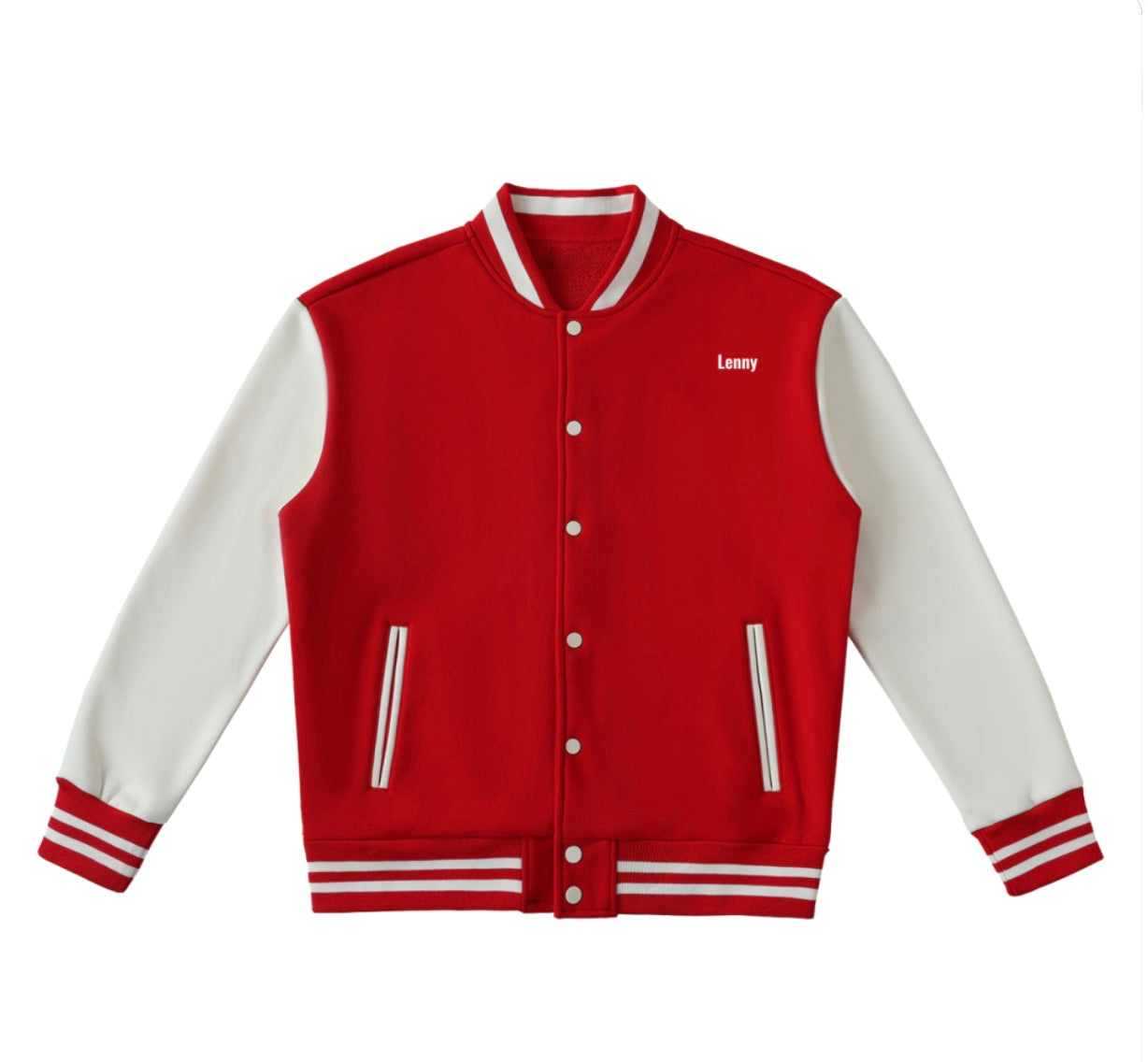Two-Tone Fleeced Varsity Jacket