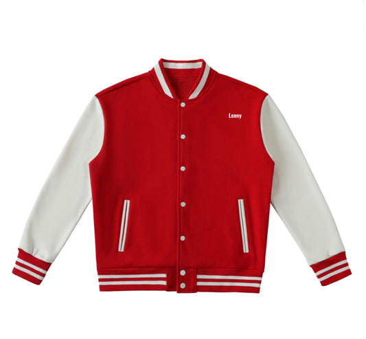 Two-Tone Fleeced Varsity Jacket