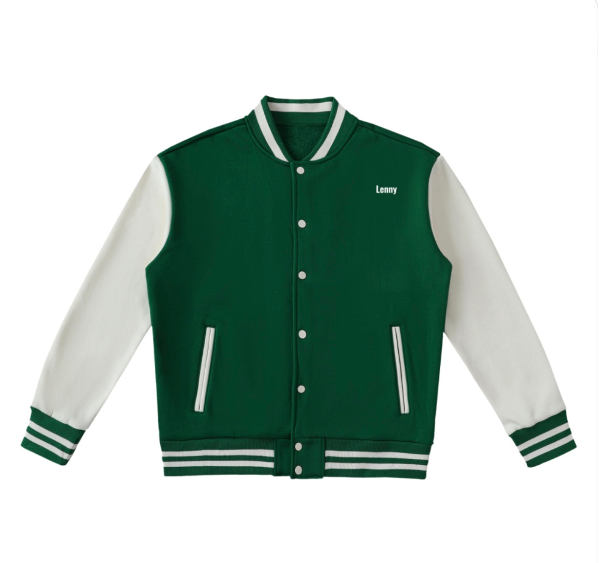 Two-Tone Fleeced Varsity Jacket
