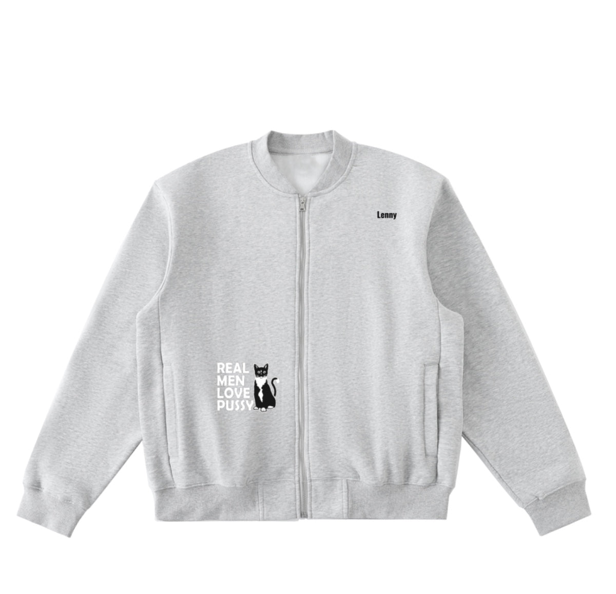 Essential Zip-Up Fleeced Varsity Jacket