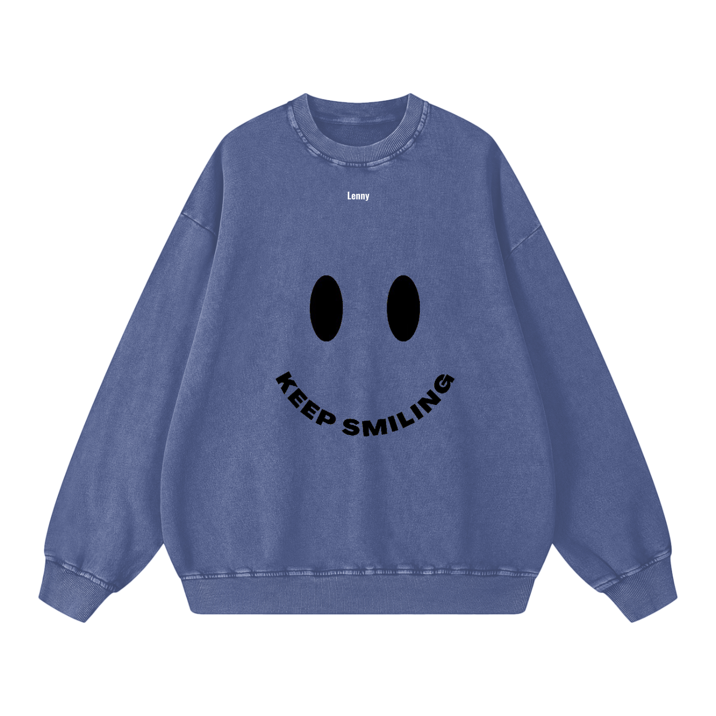 Snow Washed Keep Smiling Oversized Sweatshirt