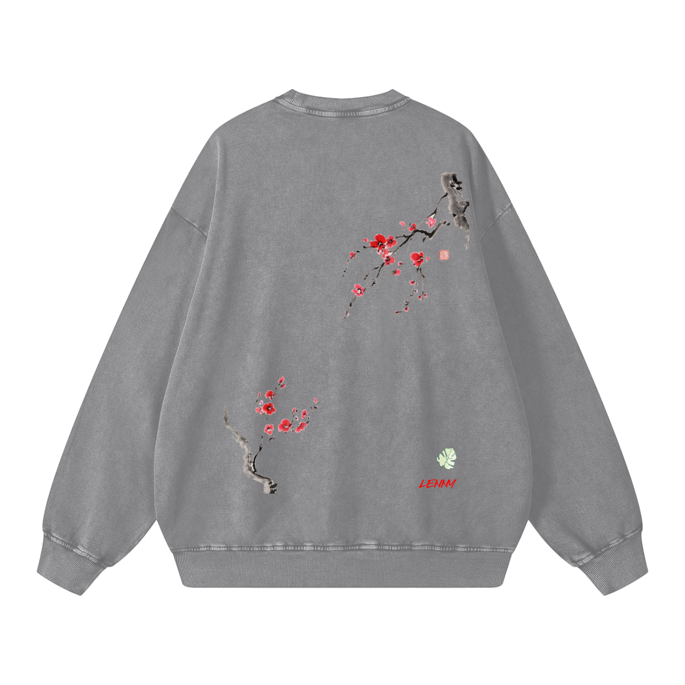 Snow Washed Keep Smiling Oversized Sweatshirt