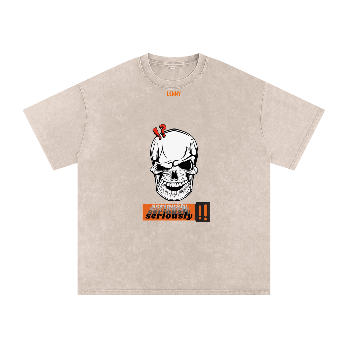 Snow Washed Seriously!! Oversized Cotton T-Shirt