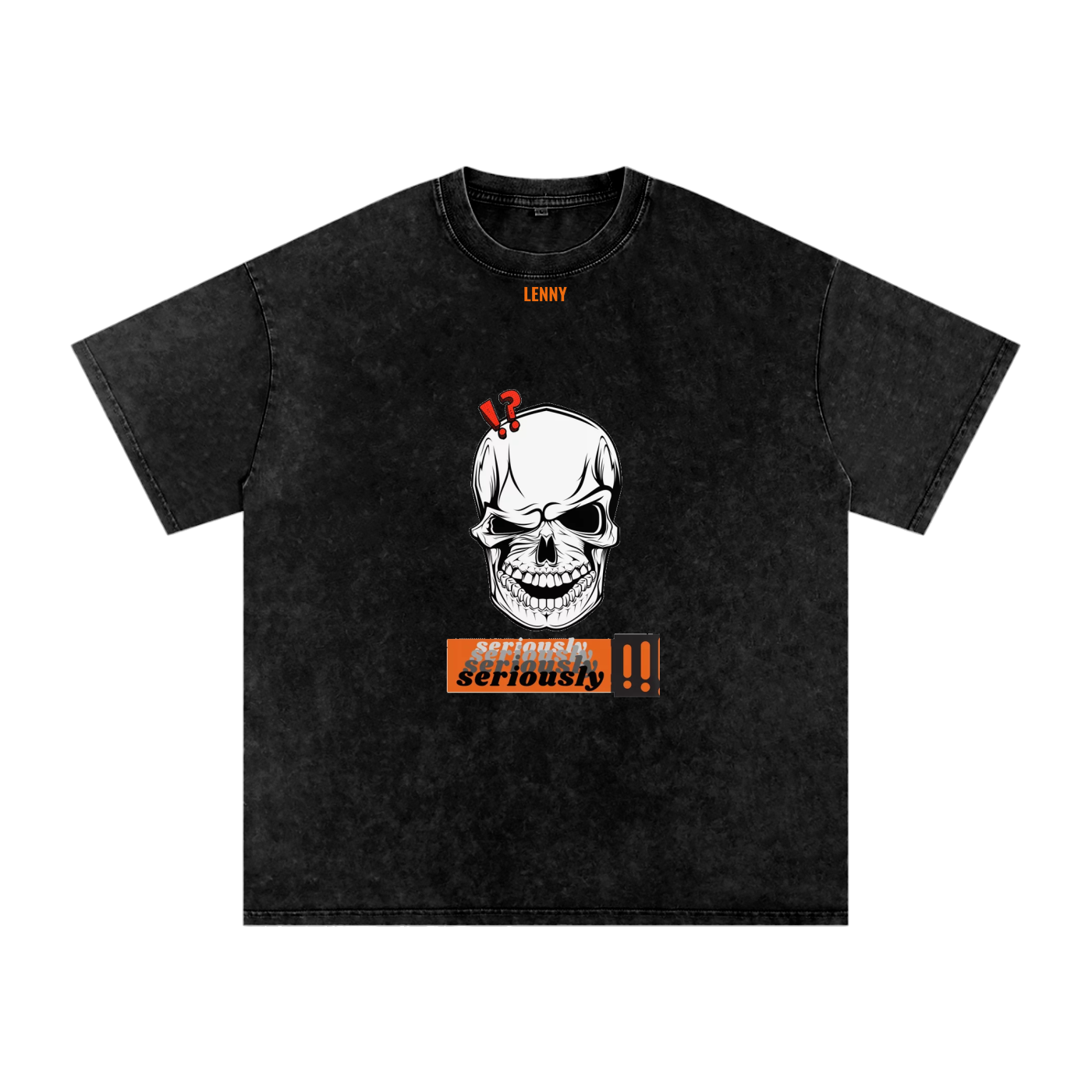 Snow Washed Seriously!! Oversized Cotton T-Shirt