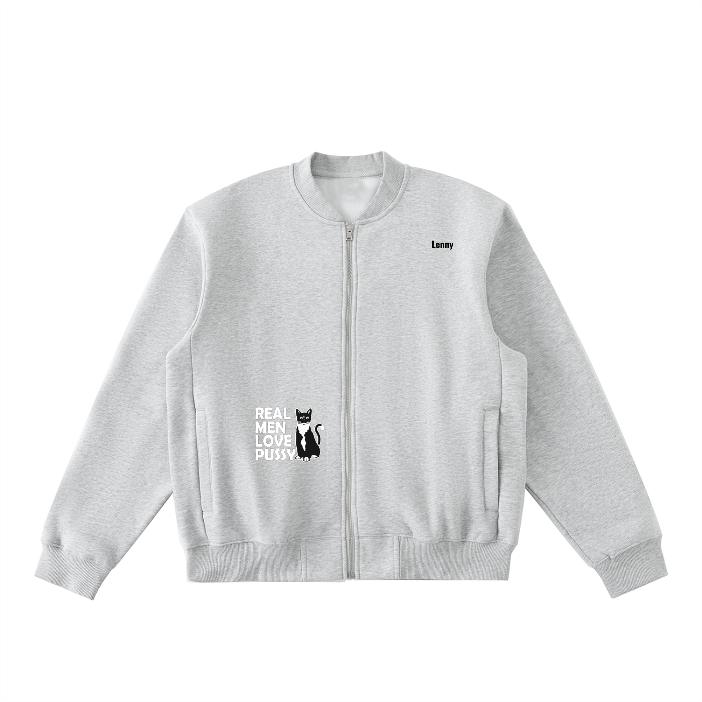 Essential Zip-Up Fleeced Varsity Jacket