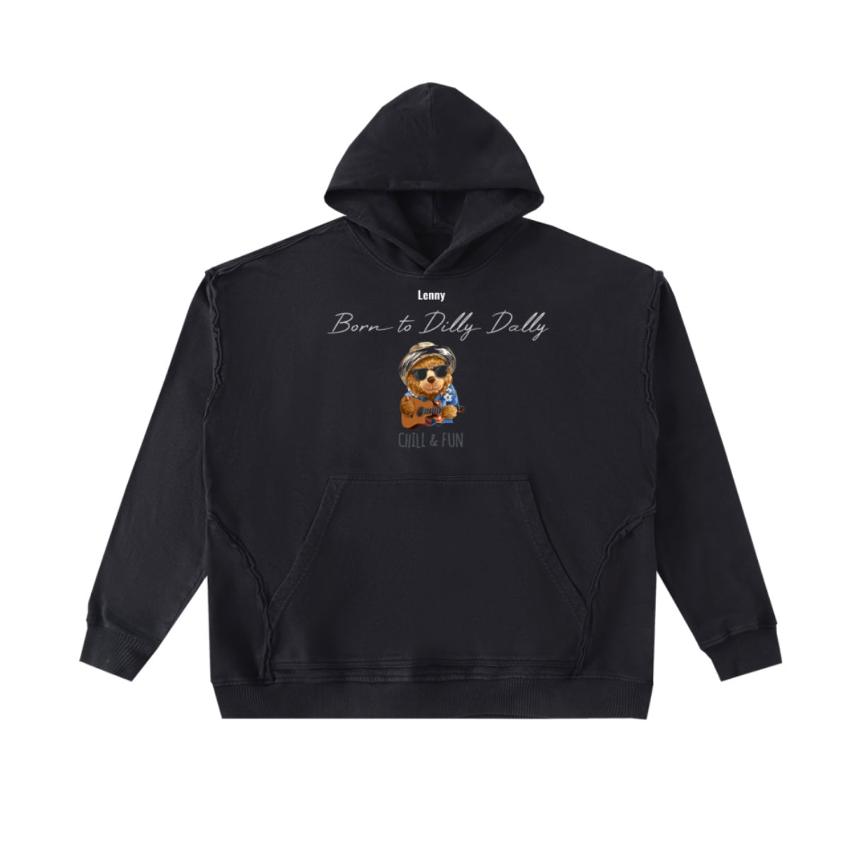 Raw Seam Enzyme Washed Hoodie