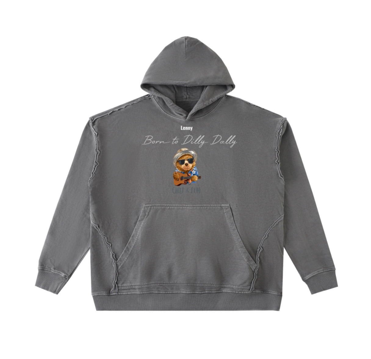 Raw Seam Enzyme Washed Hoodie