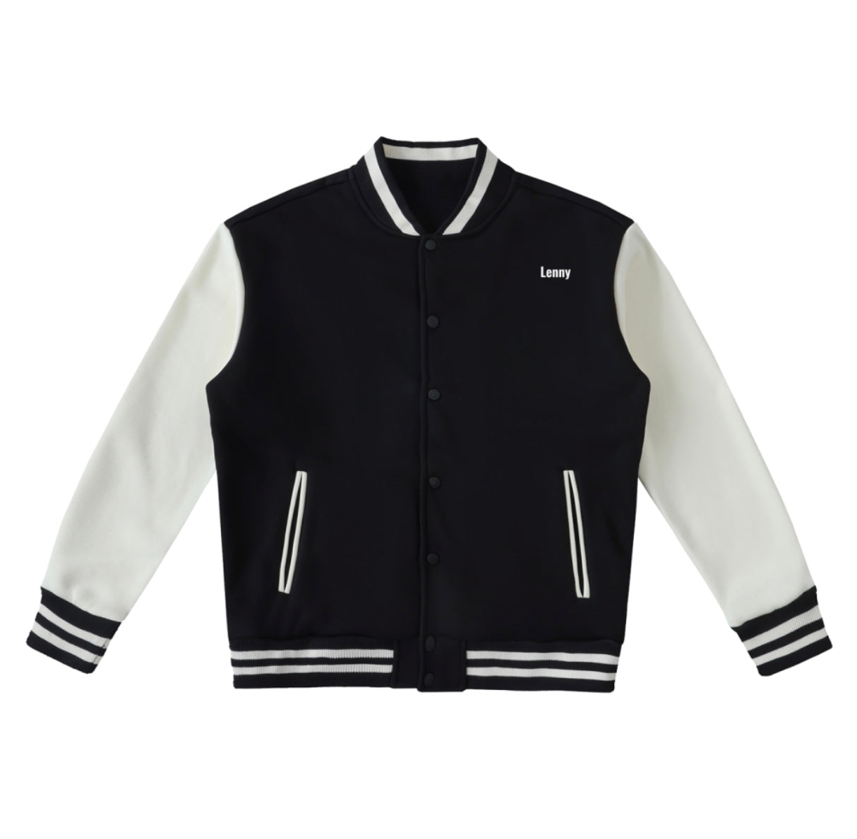 Two-Tone Fleeced Varsity Jacket