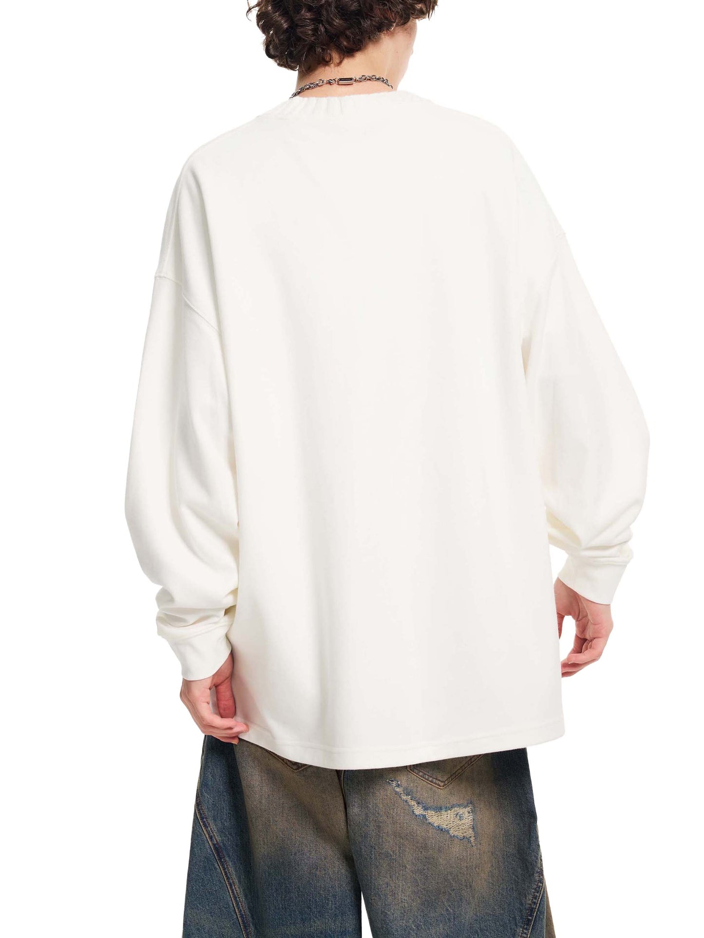 LENNY Knitted Round Neck Oversize Sweatshirt