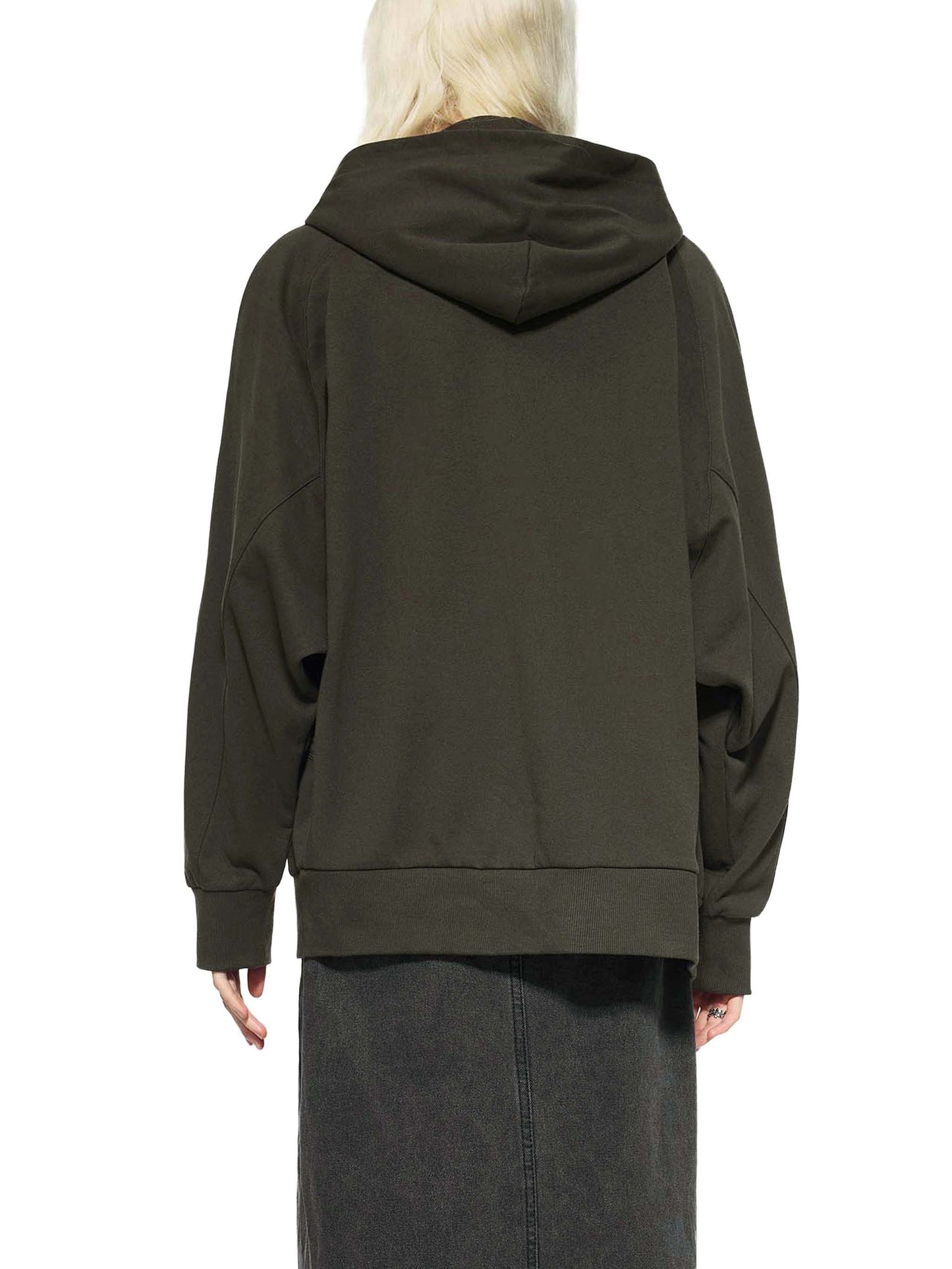 Lenny Dolman Sleeve Zip-Through Fleece  Hoodie